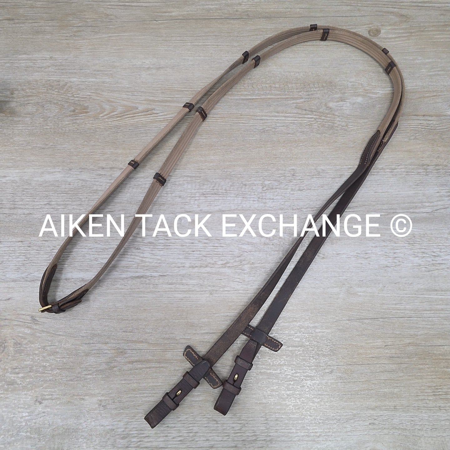 Stubben Plain Raised Flash Bridle with Matching Cotton Web Reins, Brown, Size Fu