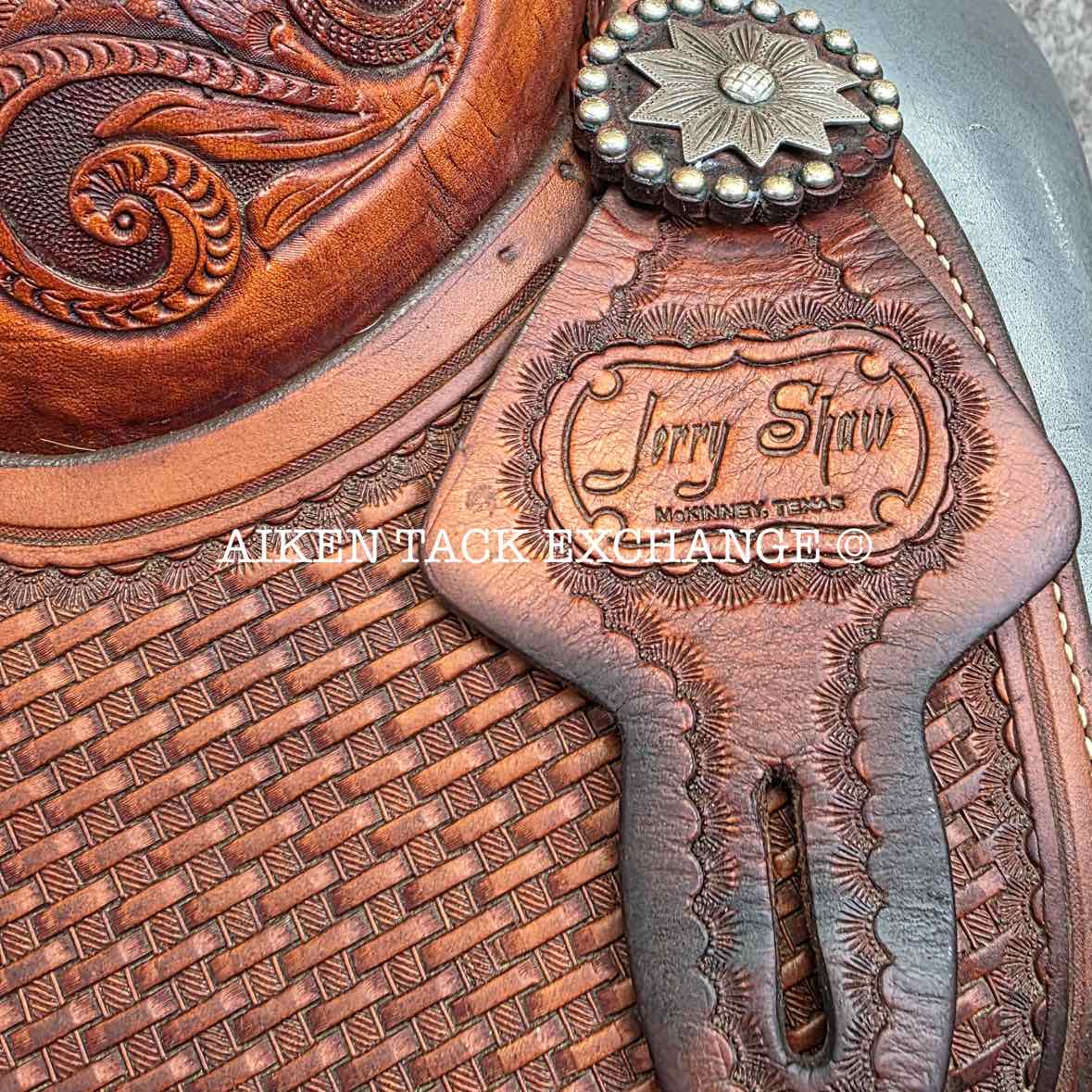 Jerry Shaw Western Saddle, 16.5" Seat, Wide Tree - Full QH Bars