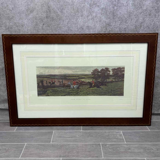 Framed Douglas Stork From Scent to View Hunt Scene, 42" x 27"