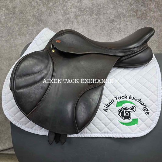 **SOLD** Kent & Masters Original Jump Saddle, 17.5" Seat, Adjustable Tree - Changeable Gullet, Wool Flocked Panels