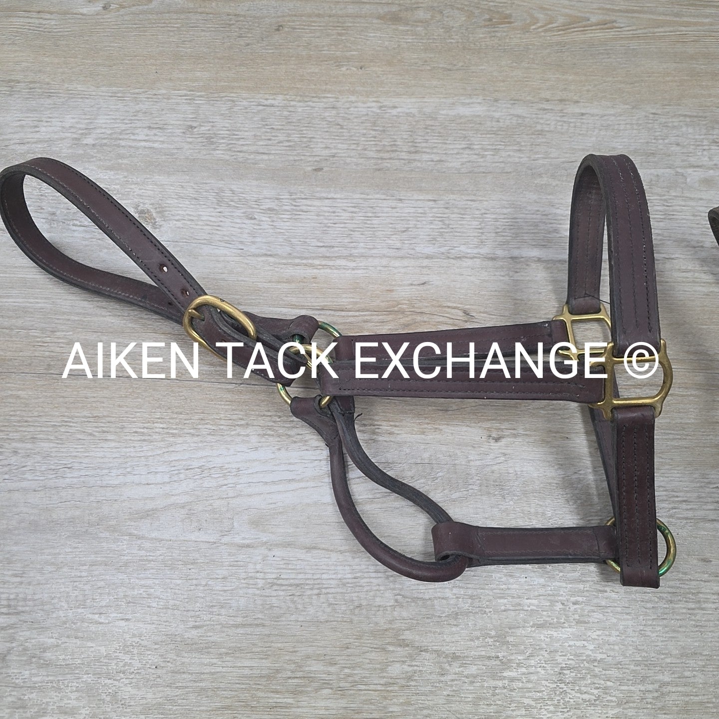 BARGAIN BUNDLE: 2 Leather Halters, Brown, Size Full