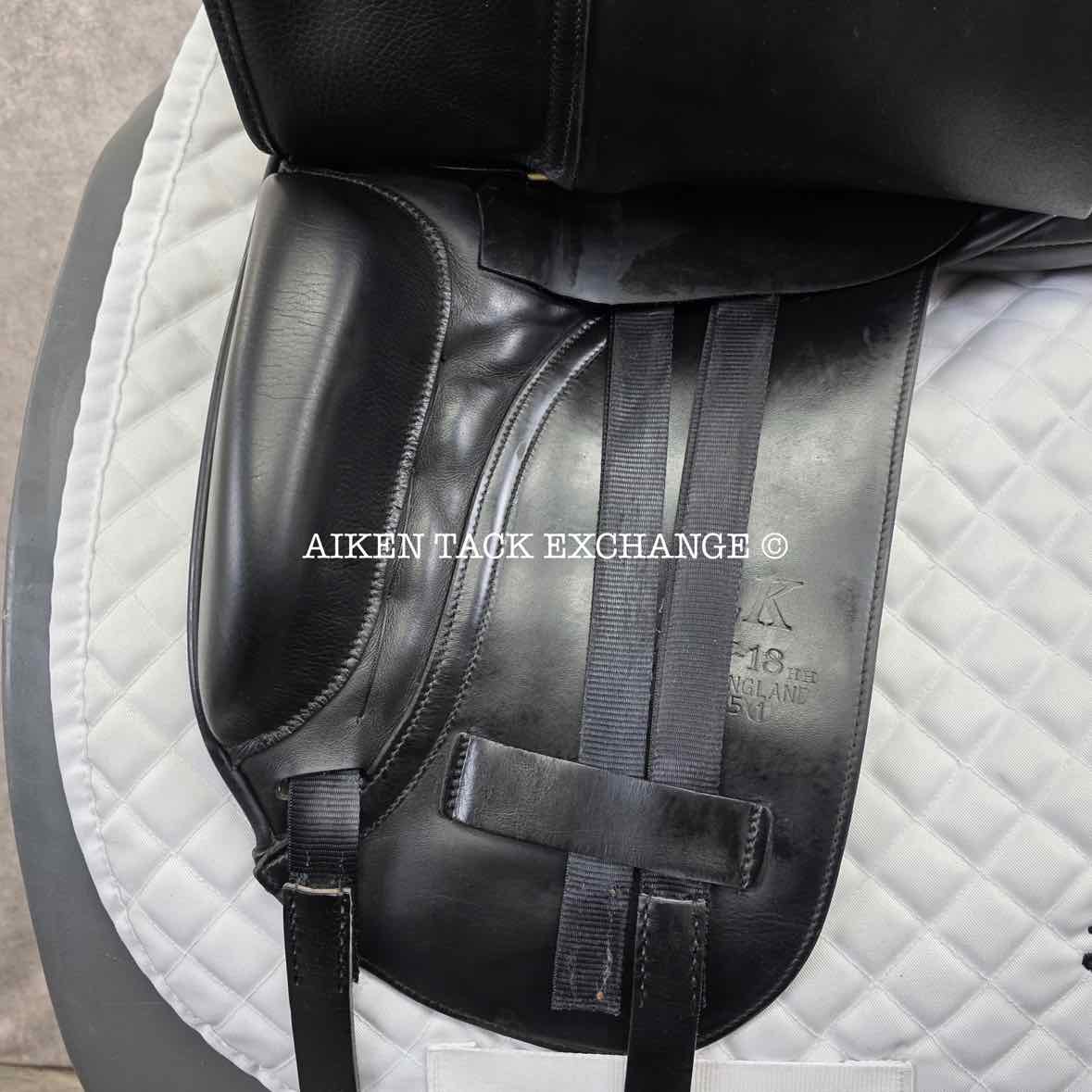 Albion SLK Dressage Saddle, 18" Seat, Medium Wide Tree, Wool Flocked Panels