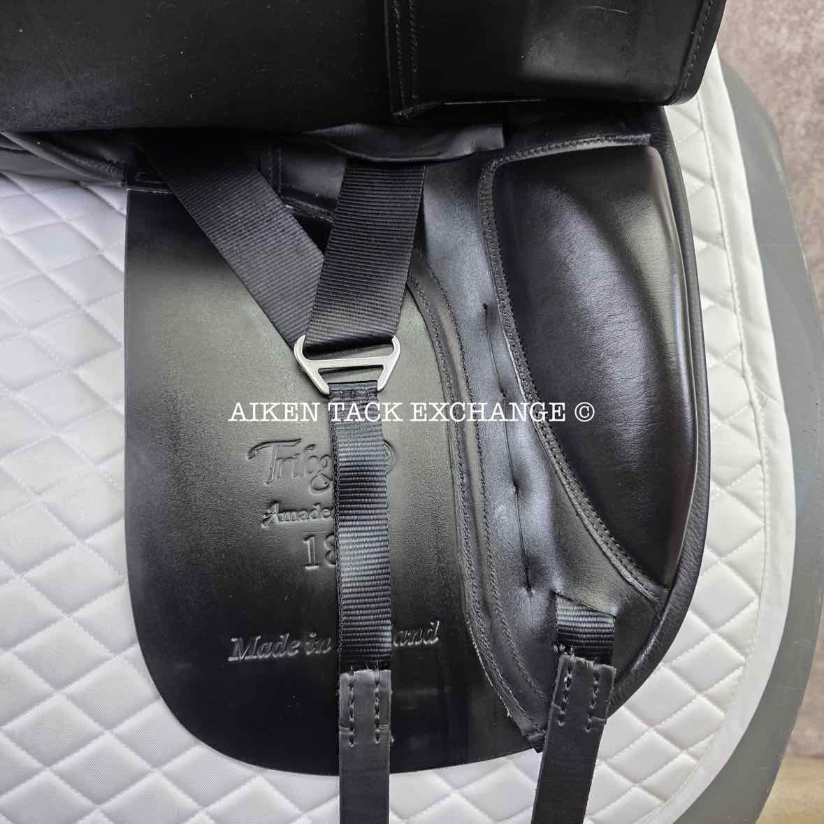 **SOLD** 2023 Trilogy Amadeo Elite Dressage Saddle, 18" Seat, Medium Wide Tree, Wool Flocked Panels