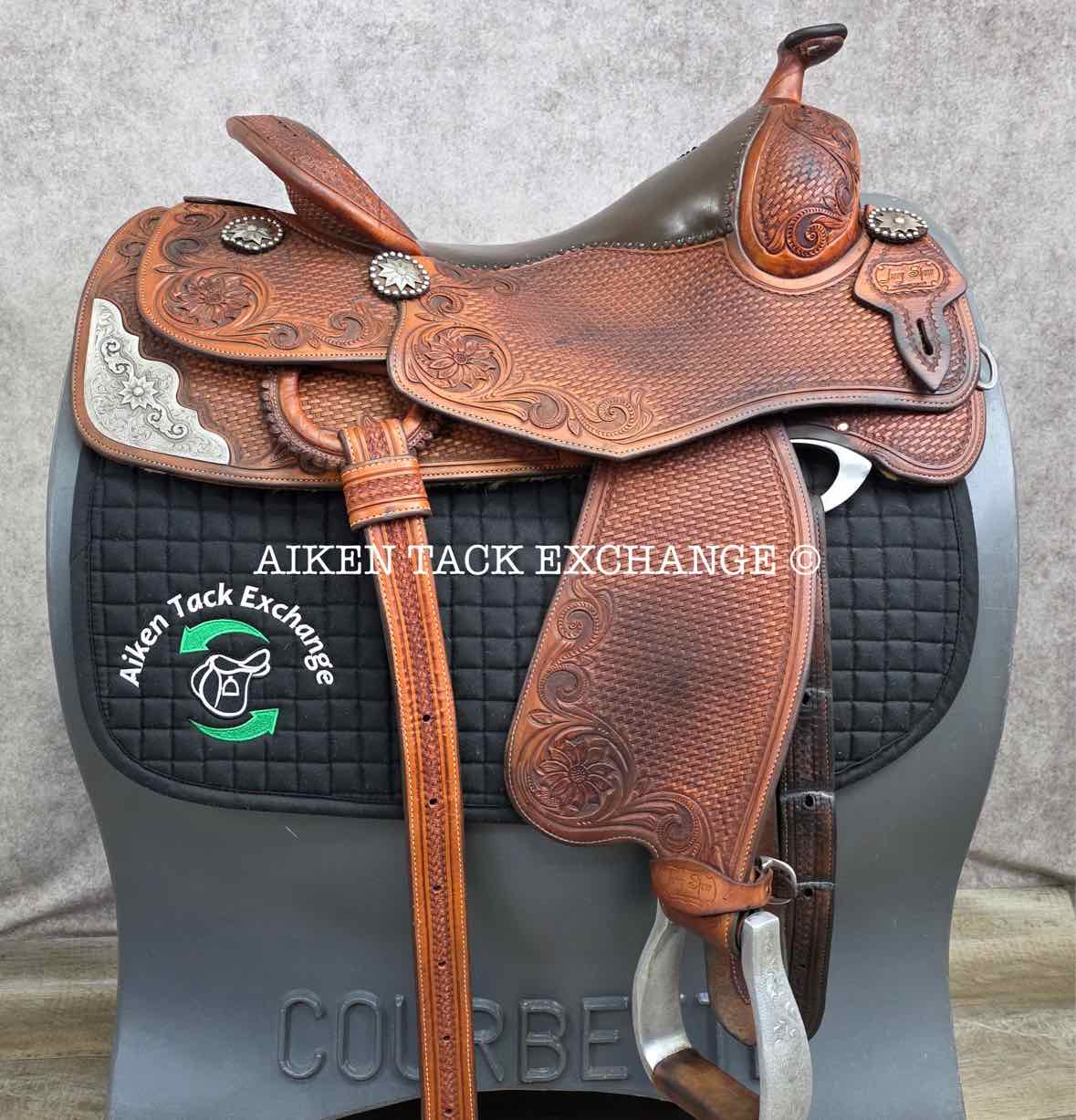 Jerry Shaw Western Saddle, 16.5" Seat, Wide Tree - Full QH Bars