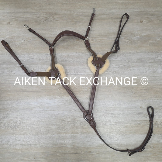 HDR Pro 5 Point Elastic Breastplate, No Running Attachment, Brown, Size Full