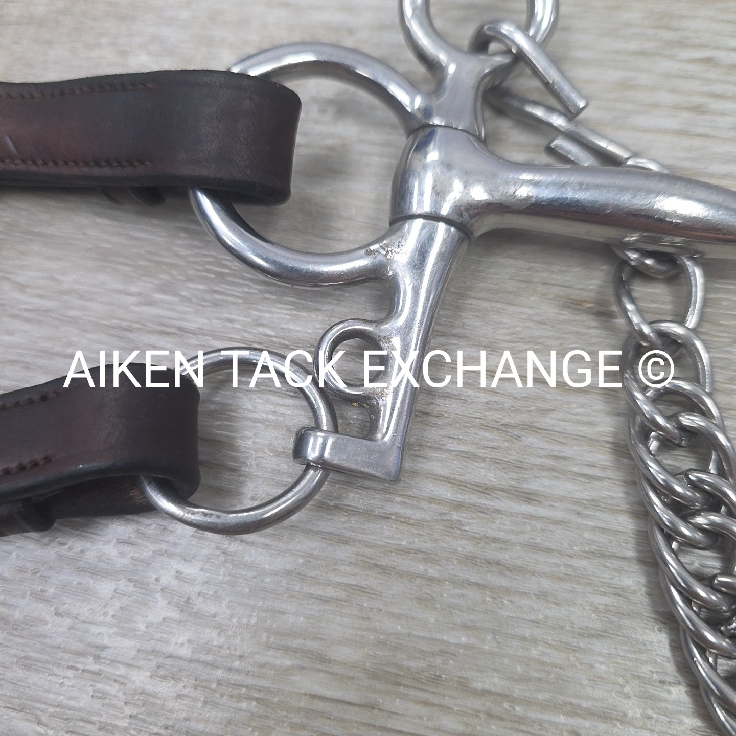 Single Joint Short Shank Pelham Bit with Leather Bit Converters 5"