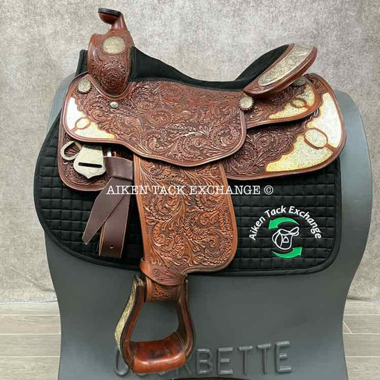 Champion Turf Western Show Saddle, 16" Seat, Wide Tree - Full QH Bars
