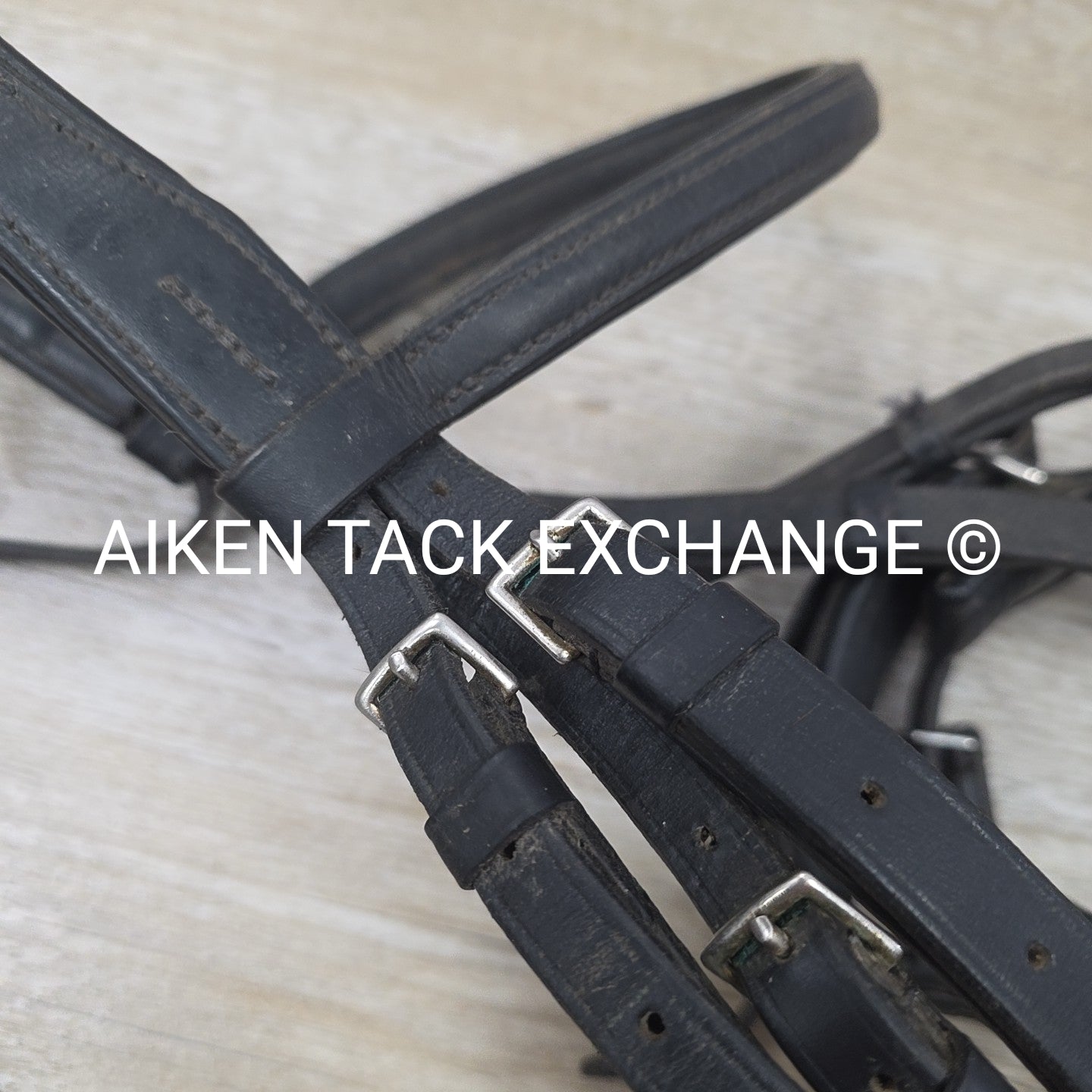 BARGAIN BUNDLE: Dressage Bridle with Rubber Reins, Black, Size Full