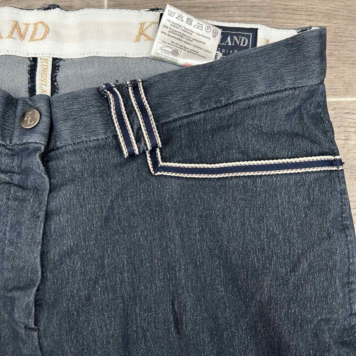 Kingsland Knee Patch Denim Breeches, Size Medium