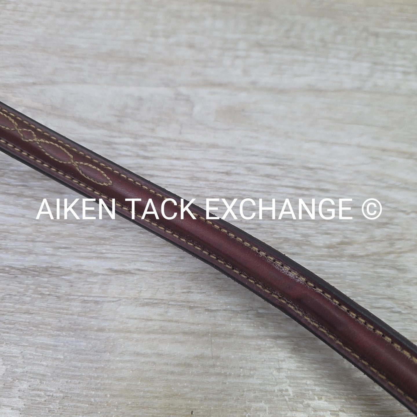 Fancy Stitched Raised Standing Martingale. Brown, Size Full