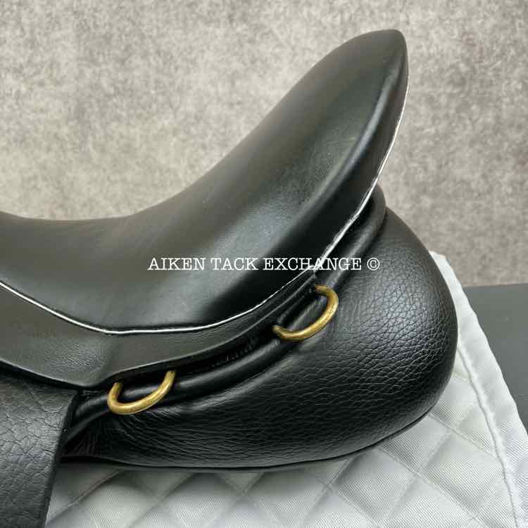 **SOLD** 2014 JRD Alvina Dressage Saddle, 18" Seat, Short Flap, Wide Tree, Wool Flocked Panels