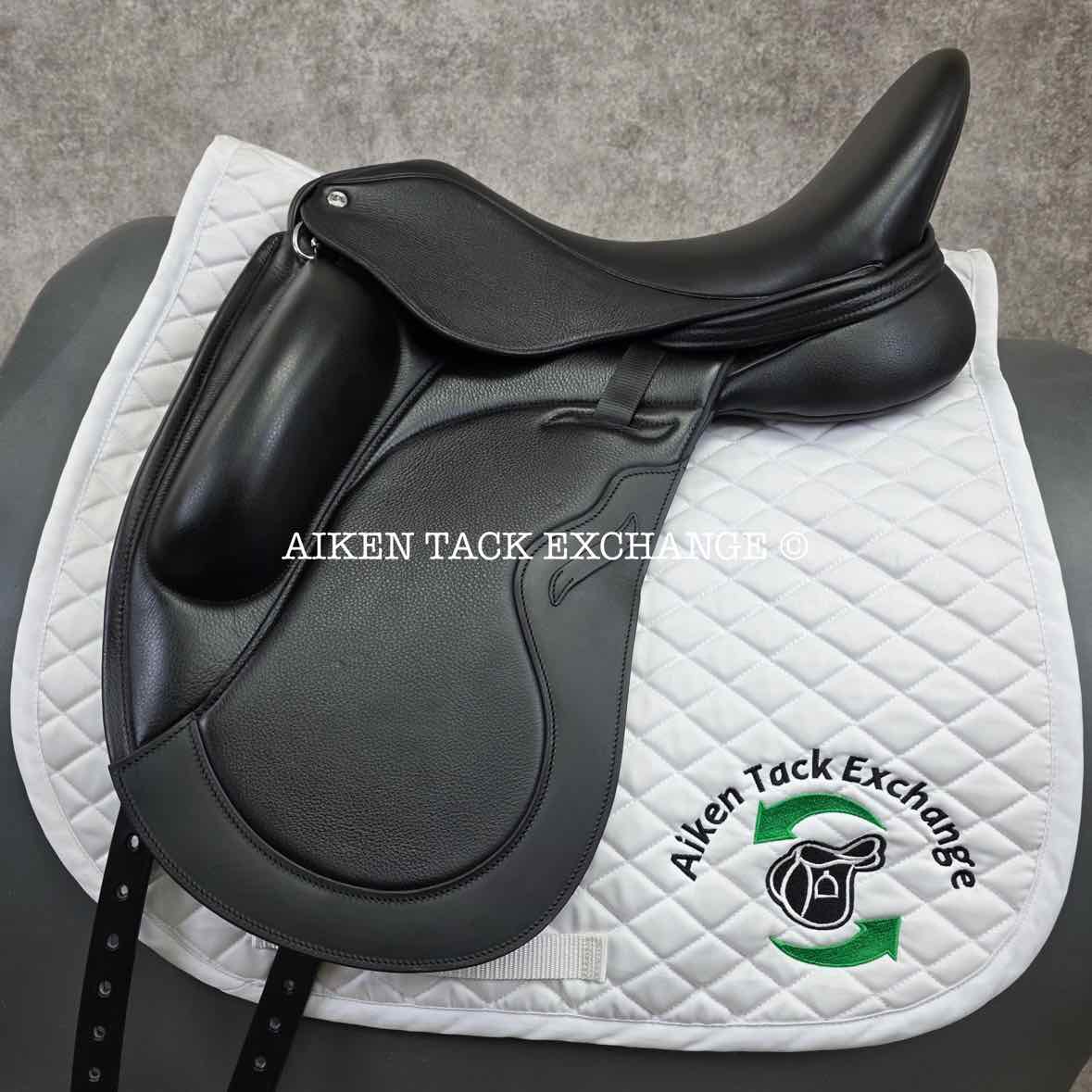 2023 Envy by Custom Saddlery Aurora Monoflap Dressage Saddle, 17.5" Seat, Adjustable Tree, Wool Flocked Panels