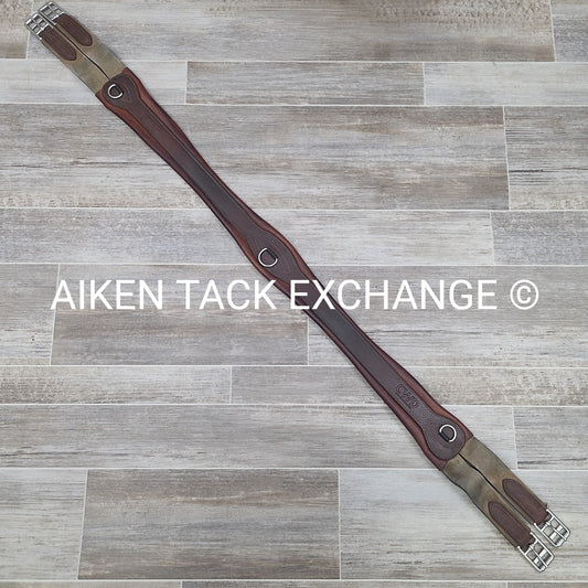 CWD Classic Leather Girth with Double End Elastic, Brown, 52"