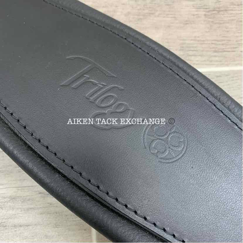 Trilogy Padded Leather Contoured Dressage Girth, Black, 24"
