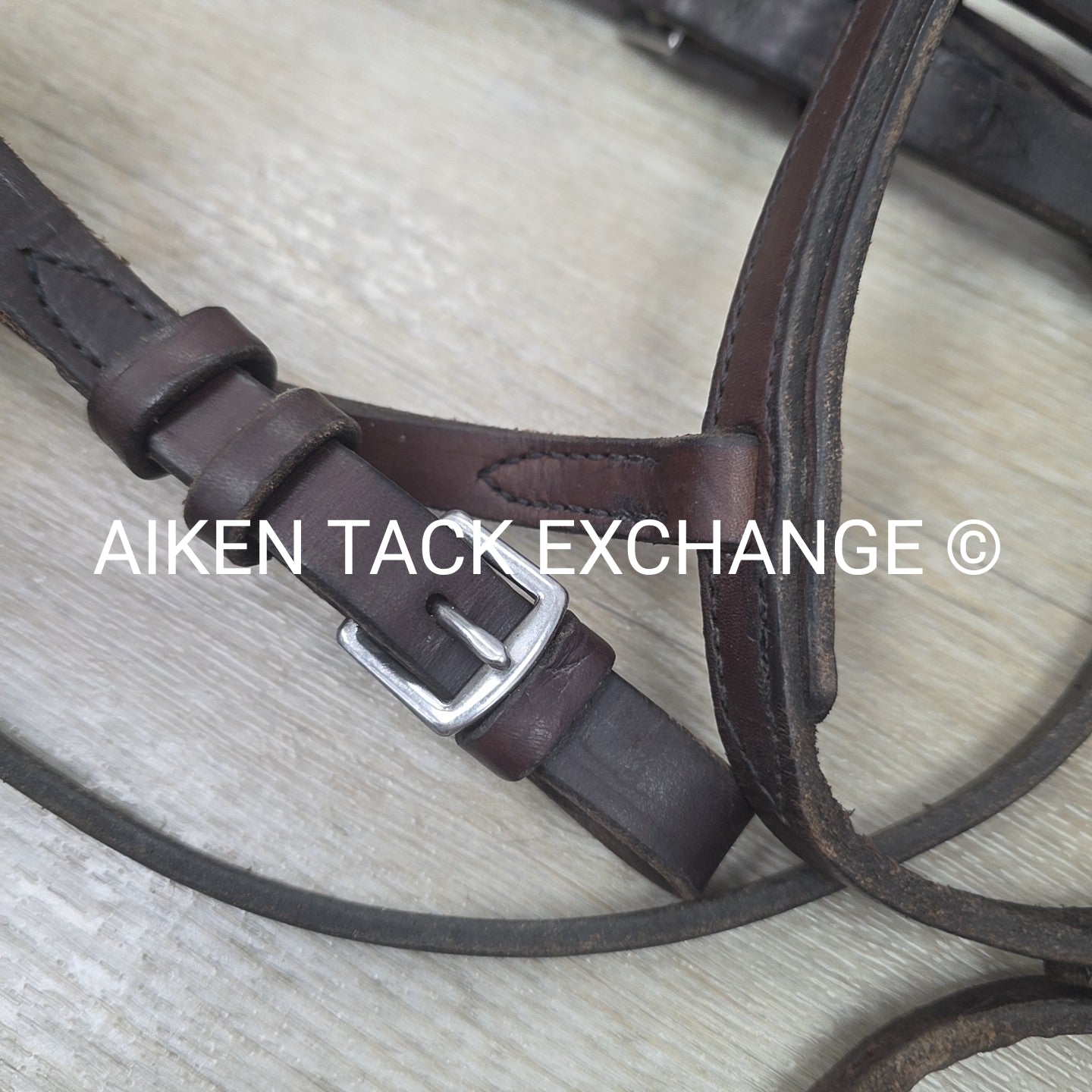 Plain Raised Heavy Duty Bridle, No Reins, Brown, Oversize