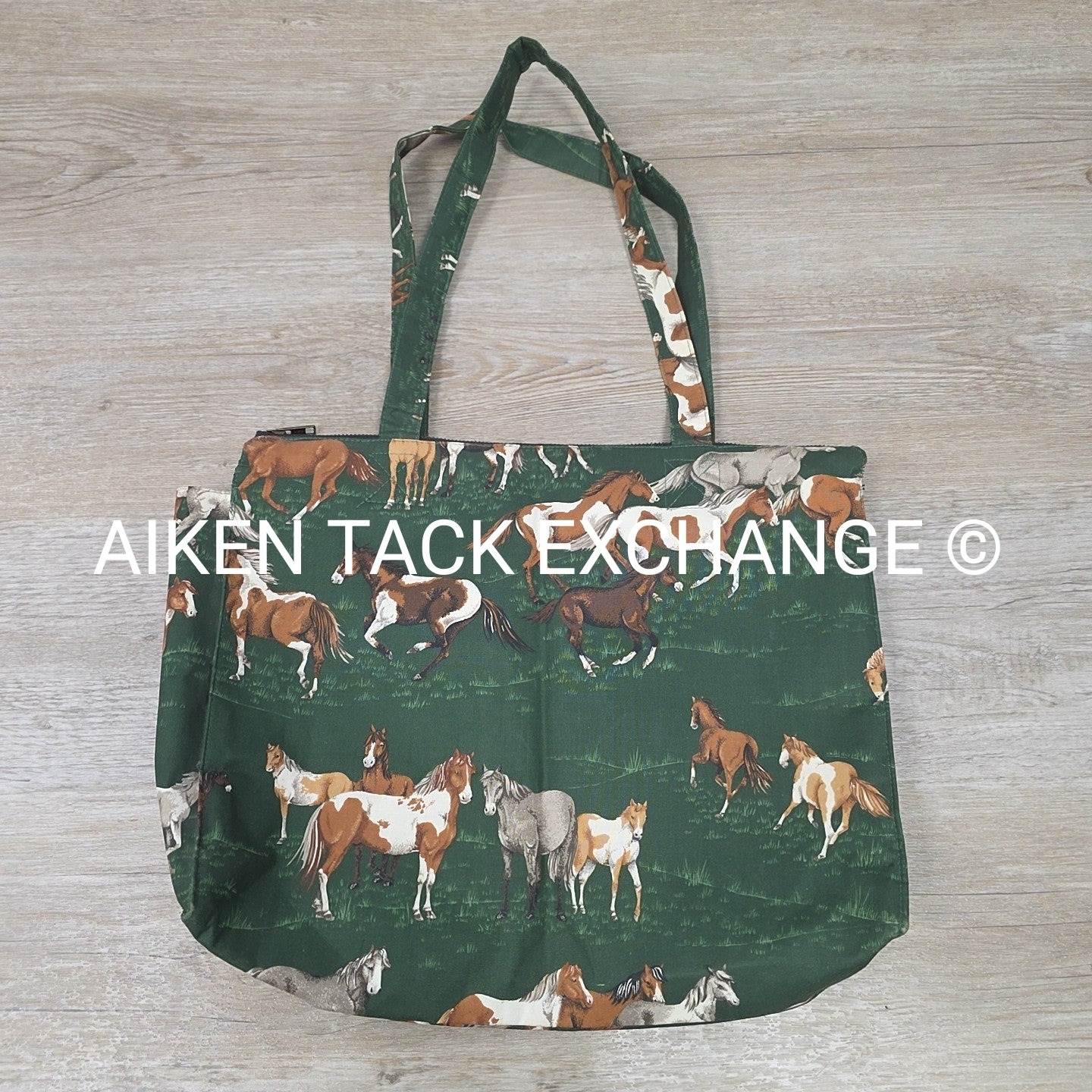 Vintage Infinity Chic Equestrian Print Small Tote