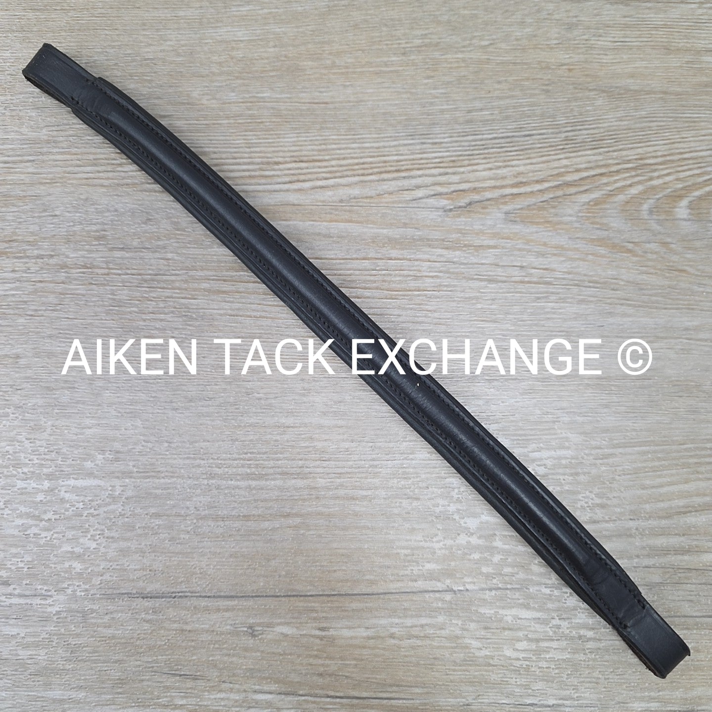 Padded Plain Raised Browband, Black, 15"