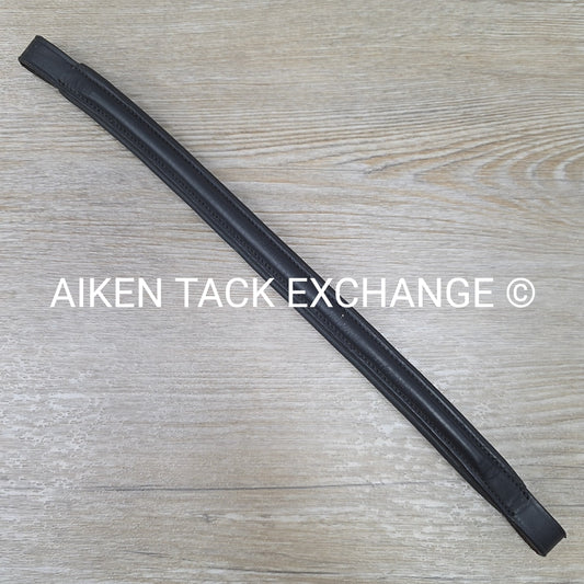 Padded Plain Raised Browband, Black, 15"