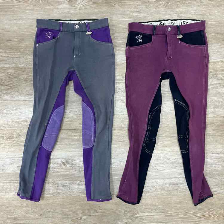 BARGAIN BUNDLE: 2 Pair KL Select USG Knee Patch Breeches, Size 12