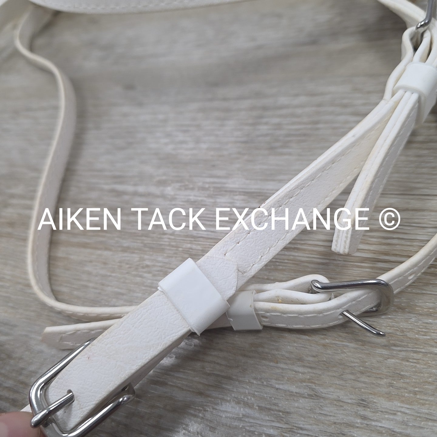 Jacks Beta Headstall and Curb Strap, White, Size Cob / Full