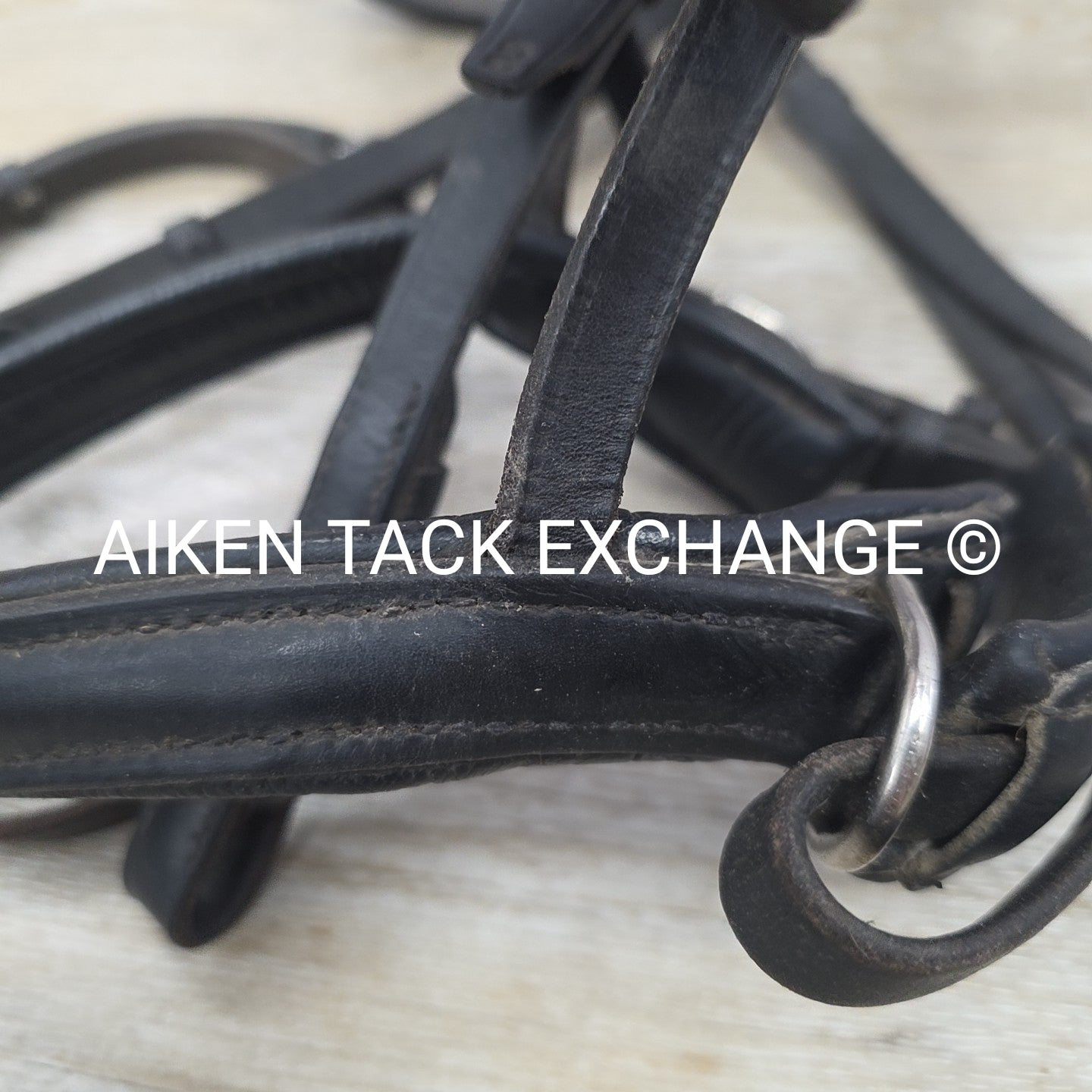 BARGAIN BUNDLE: Dressage Bridle with Rubber Reins, Black, Size Full