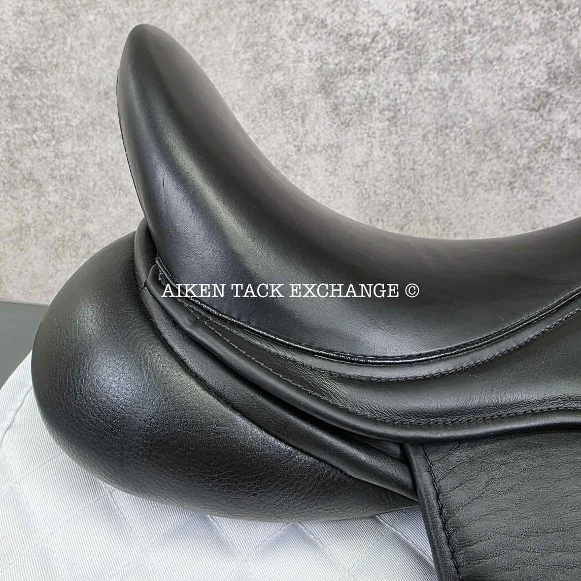 **SOLD** Gullikson Jerger-Genser Dressage Saddle, 17.5" Seat, Extra Short Flap, Wide Tree, Wool Flocked Panels