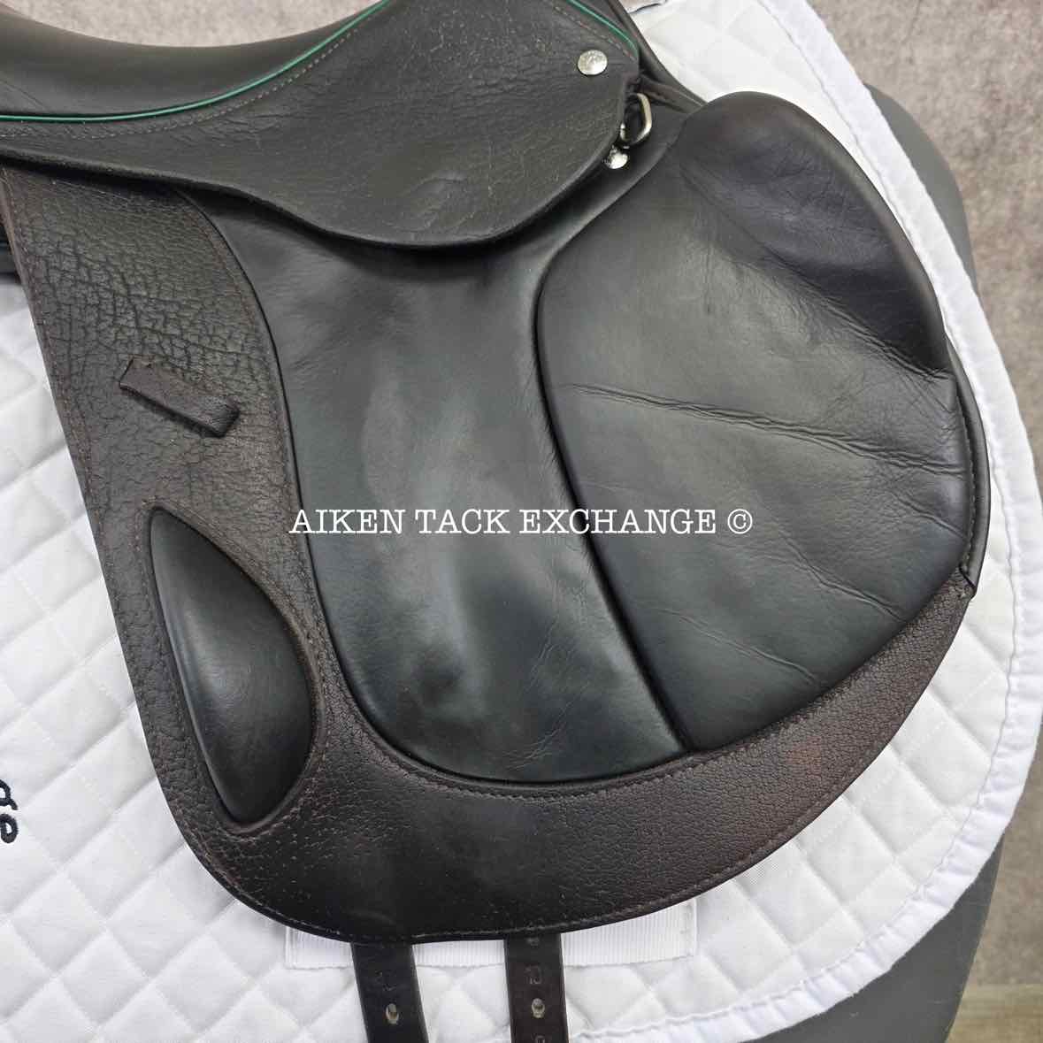 2019 Custom Saddlery Monte Carlo Monoflap Jump Saddle, 17" Seat, Adjustable Tree, Wool Flocked Panels