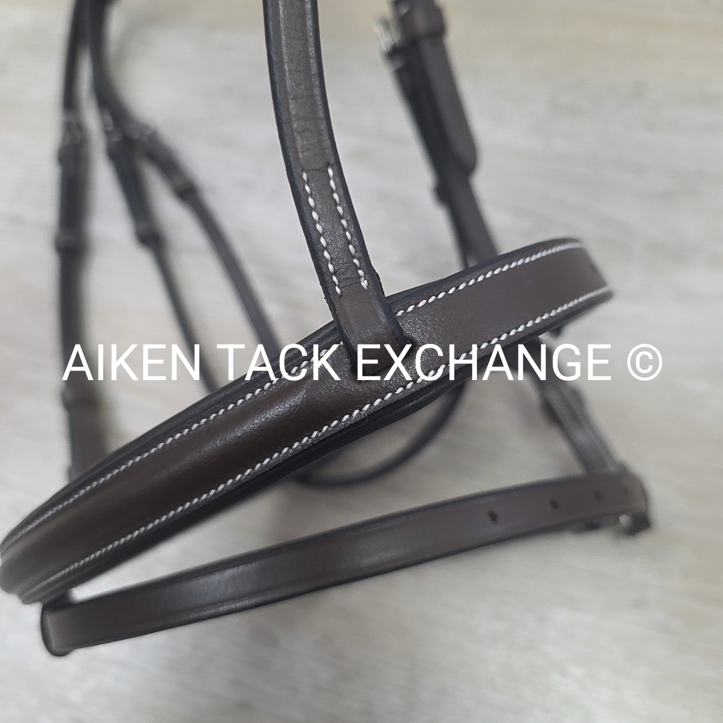 HDR Pro Mono Crown Flash Bridle with Rubber Reins, Havana, Size Full/Horse