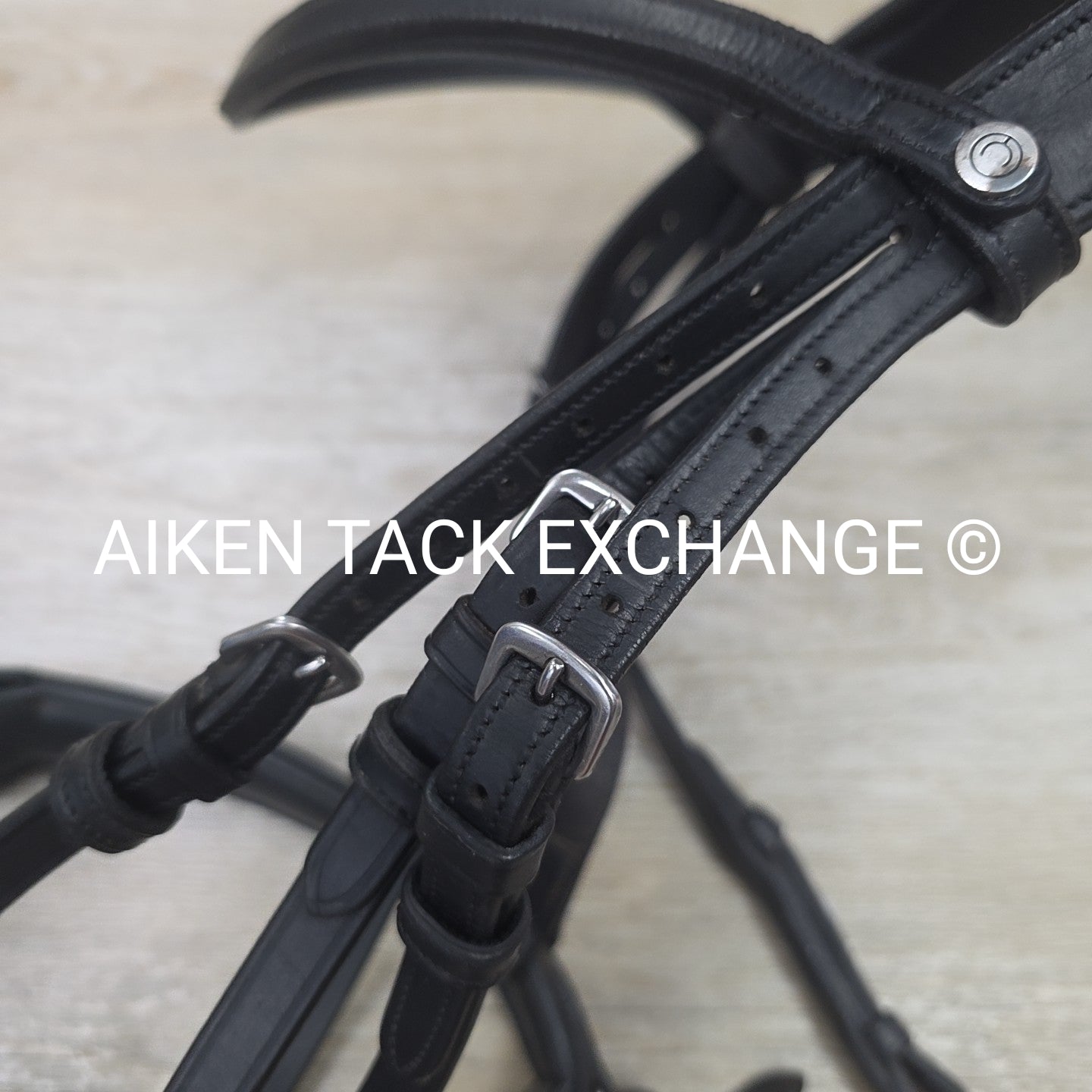 Montar Fair Snaffle Bridle, Missing Flash Strap, Rubber Reins, Black, Size Cob