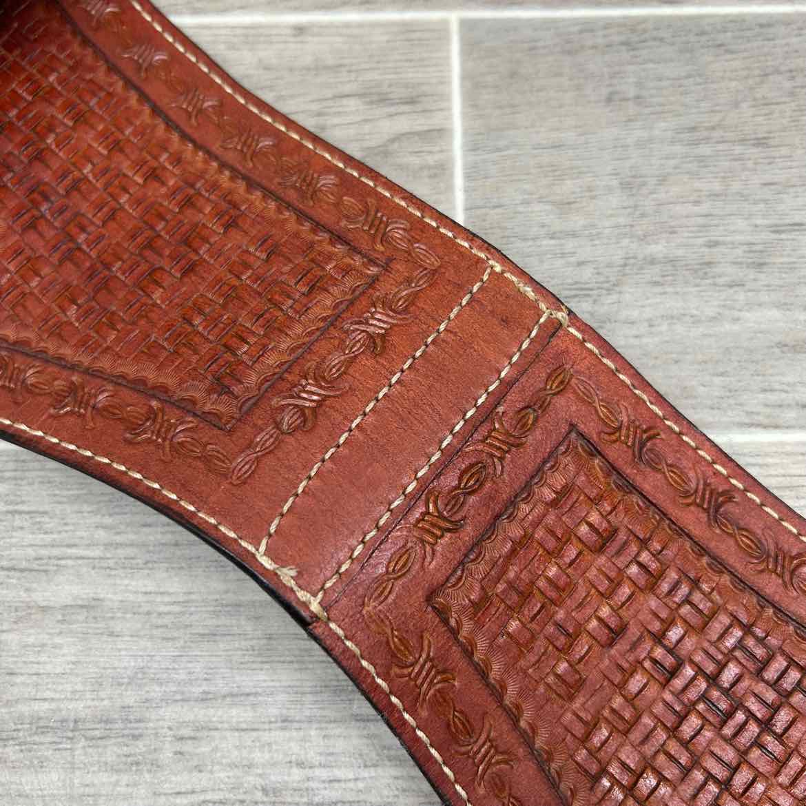 Tooled Leather Saddle Bag