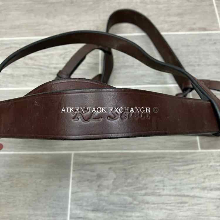 KL Select Foxwell Flat Hunt Bridle with Matching Laced Reins, Brown, Size Full