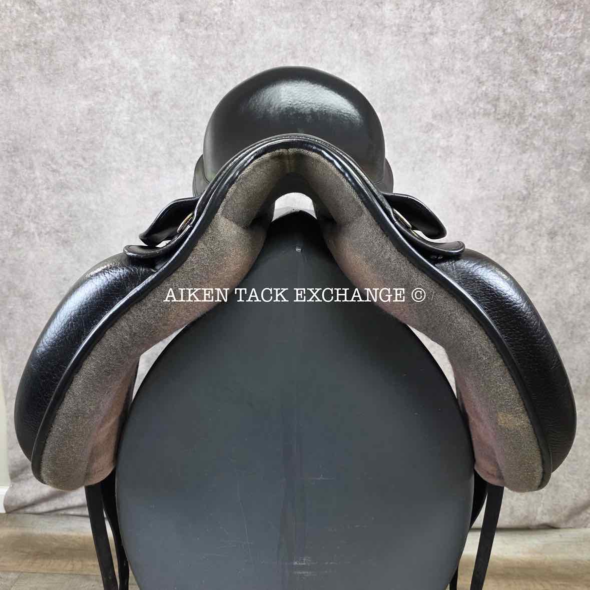 2011 Black Country Vinici Monoflap Dressage Saddle, 17.5" Seat, Medium Wide Tree, Wool Flocked Serge Panels