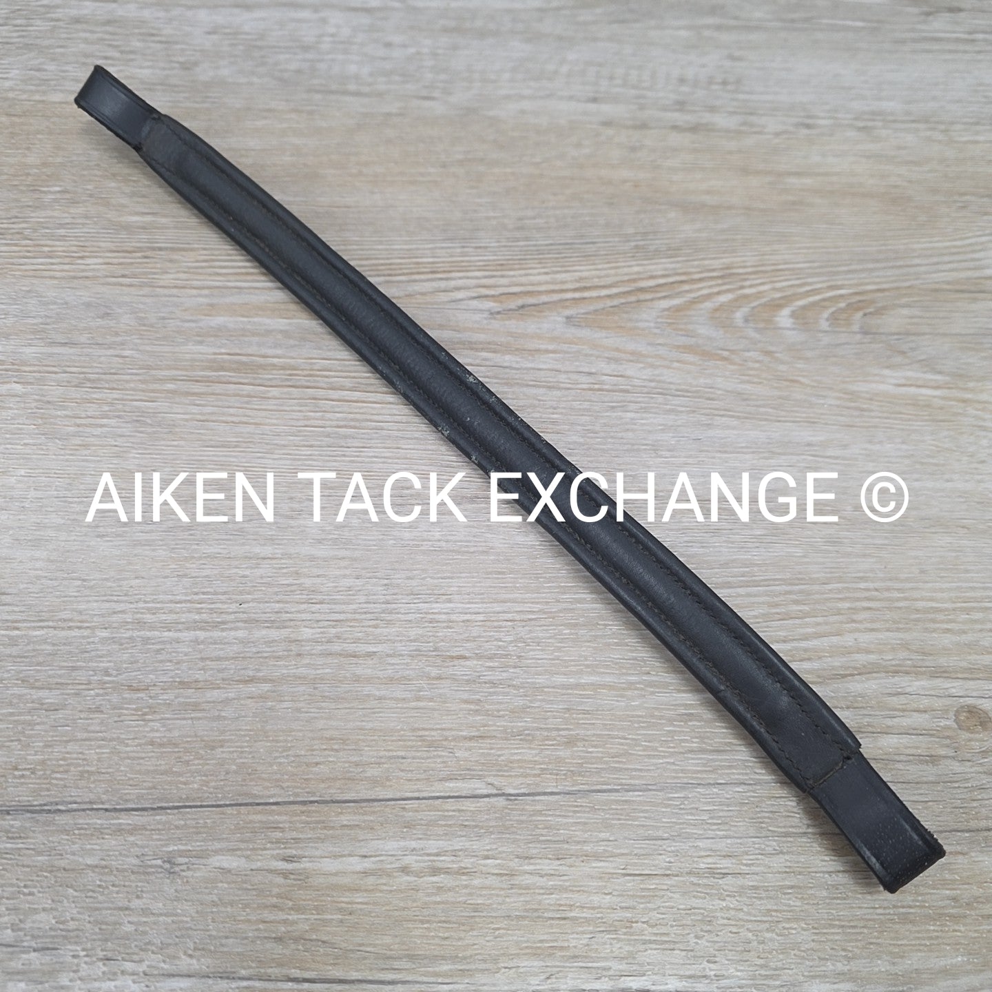 Padded Plain Raised Browband, Black, 15"