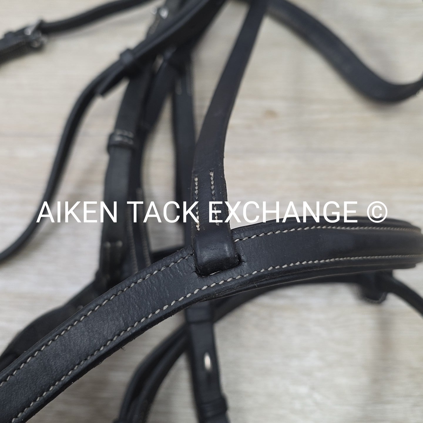 CWD Anatomic French Noseband Bridle with Fancy Stitching & Bling Browband, Black
