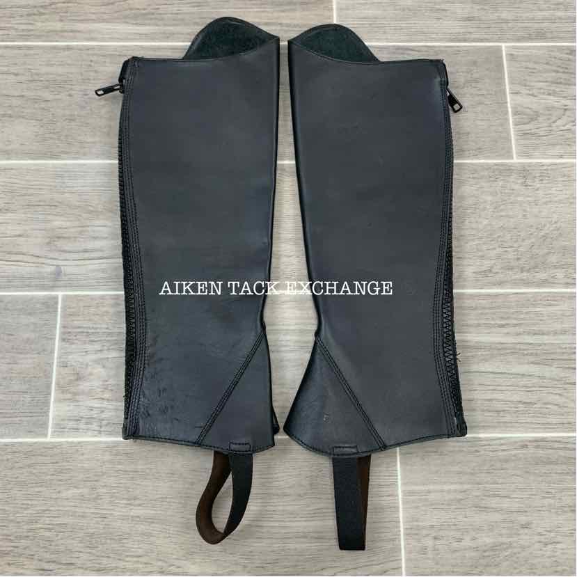 Huntley Equestrian Premium Leather Half Chap, Size X-Small Short