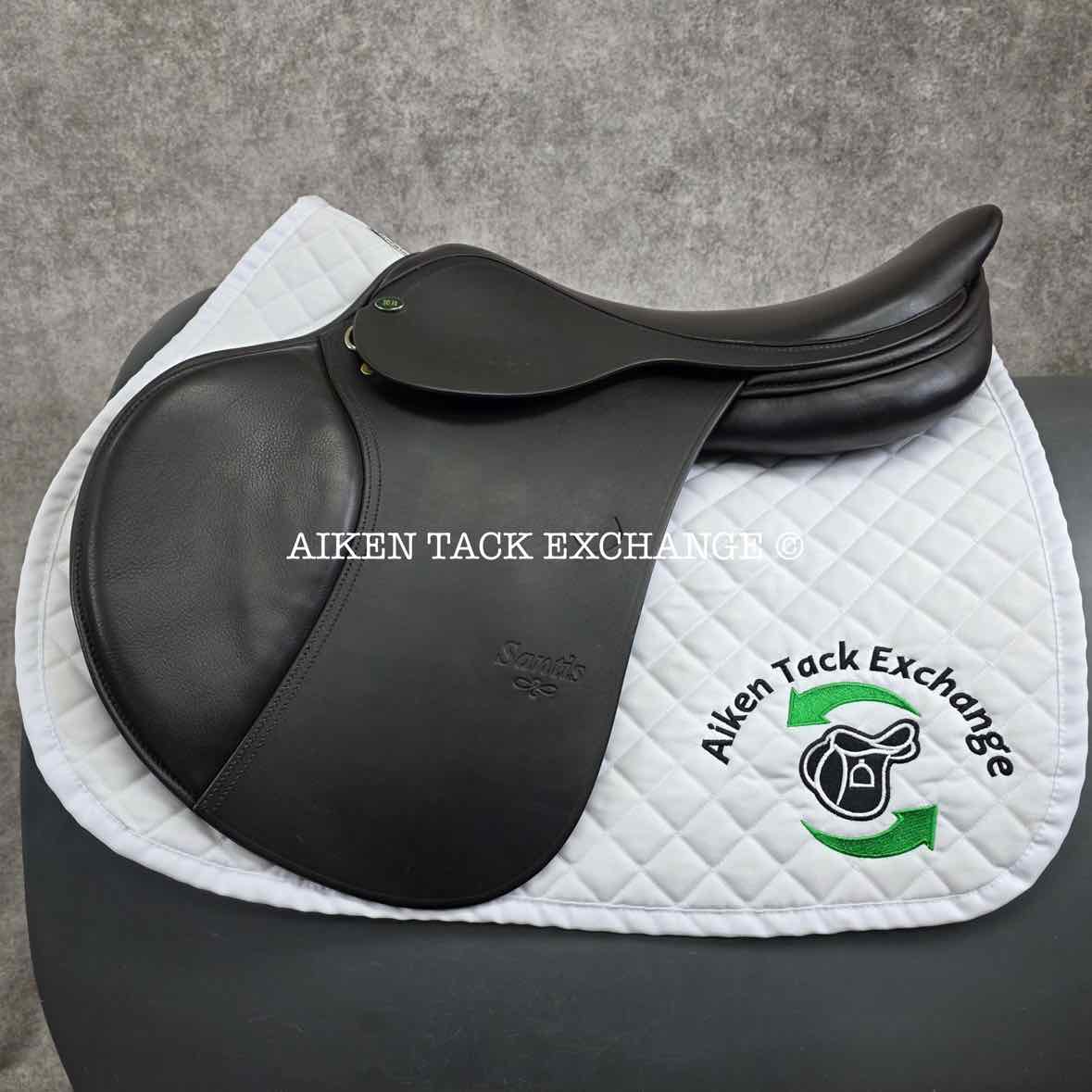 Keith Bryan Santis Close Contact Jump Saddle, 17.5" Seat, MW/W Tree, Wool Flocked Panels