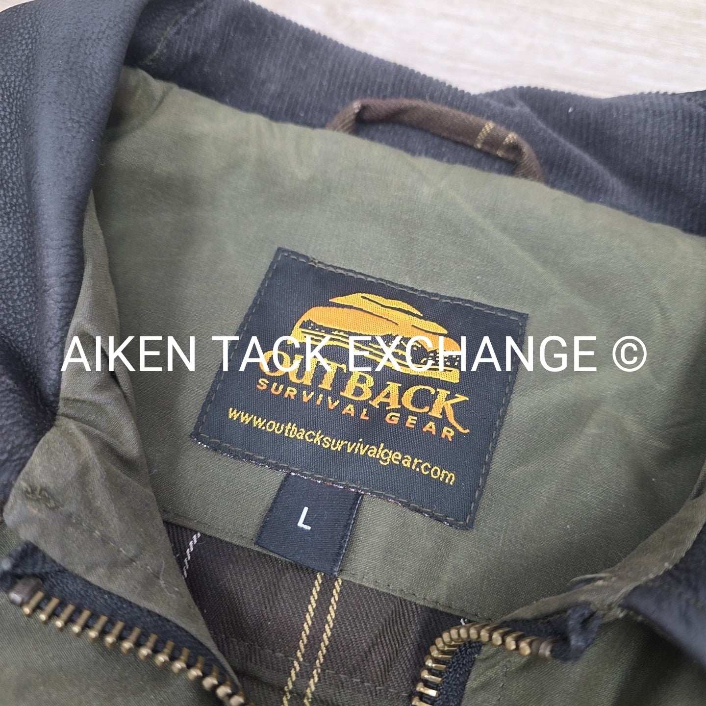 Outback Survival Gear Olive Green Waxed Trench Coat, Women's Large