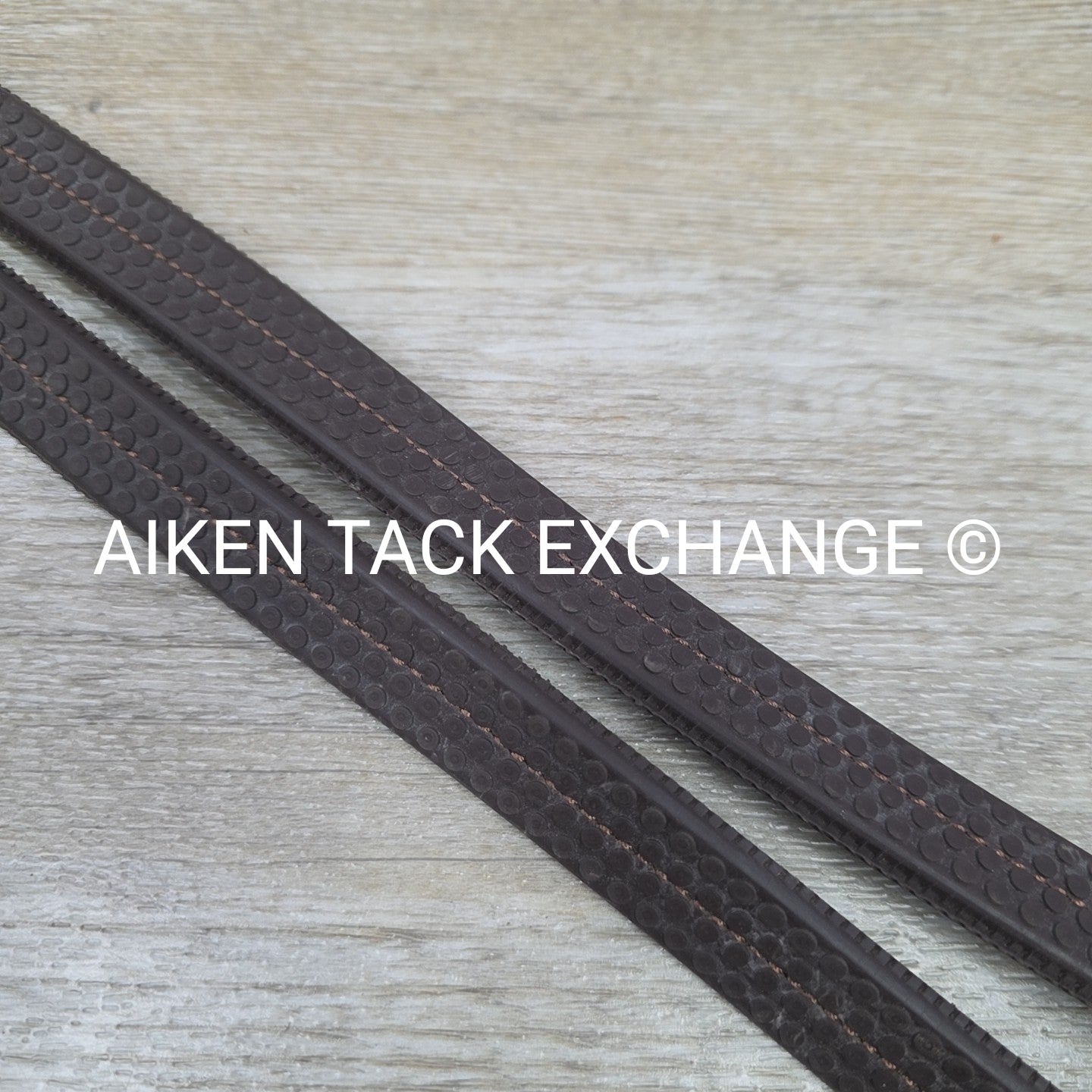 KL Select Red Barn Rubber Grip Reins, Brown, Size Full