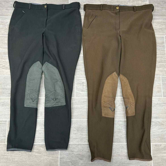 BARGAIN BUNDLE: 2 Pairs of TuffRider Knee Patch Breeches, Women's 32