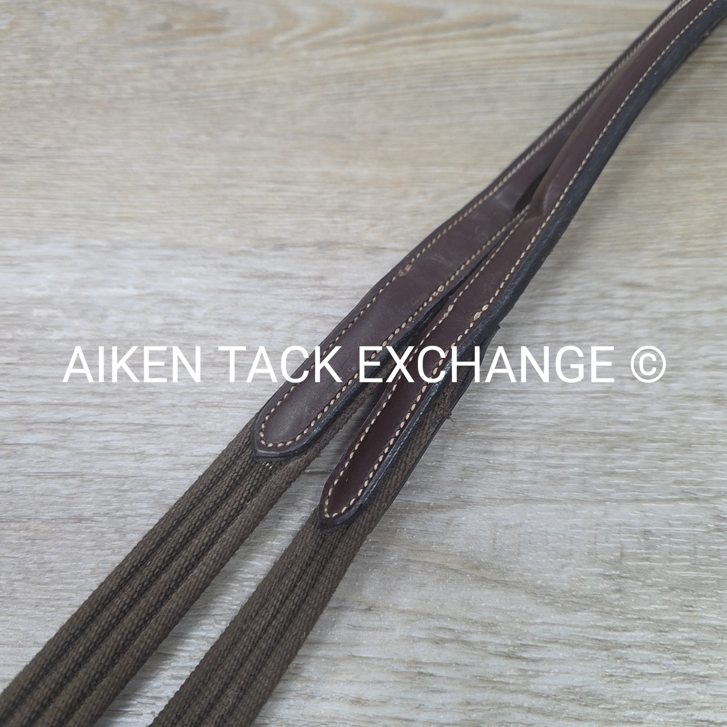 Dy'on Fancy Stitched Cotton Web Reins, Brown, Size Full