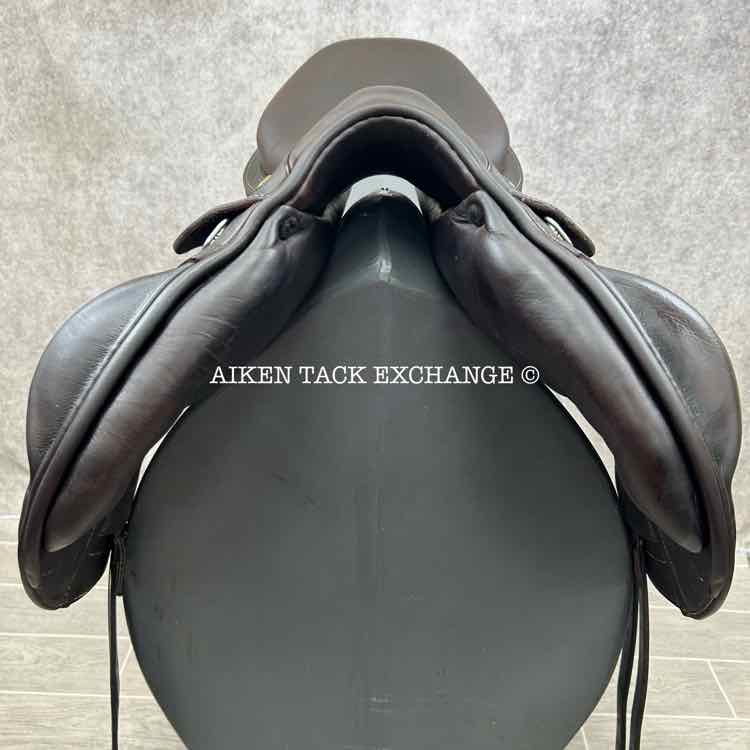 **SOLD** 2021 Prestige Passion K Monoflap Jump Saddle, 17" Seat, 34 Tree - MW, Wool Flocked Panels