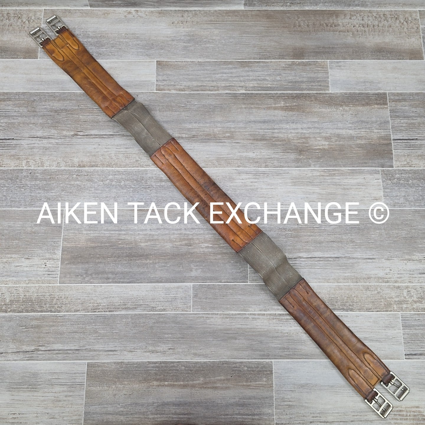 Mortack Girth with Double Elastic, Brown, 46"