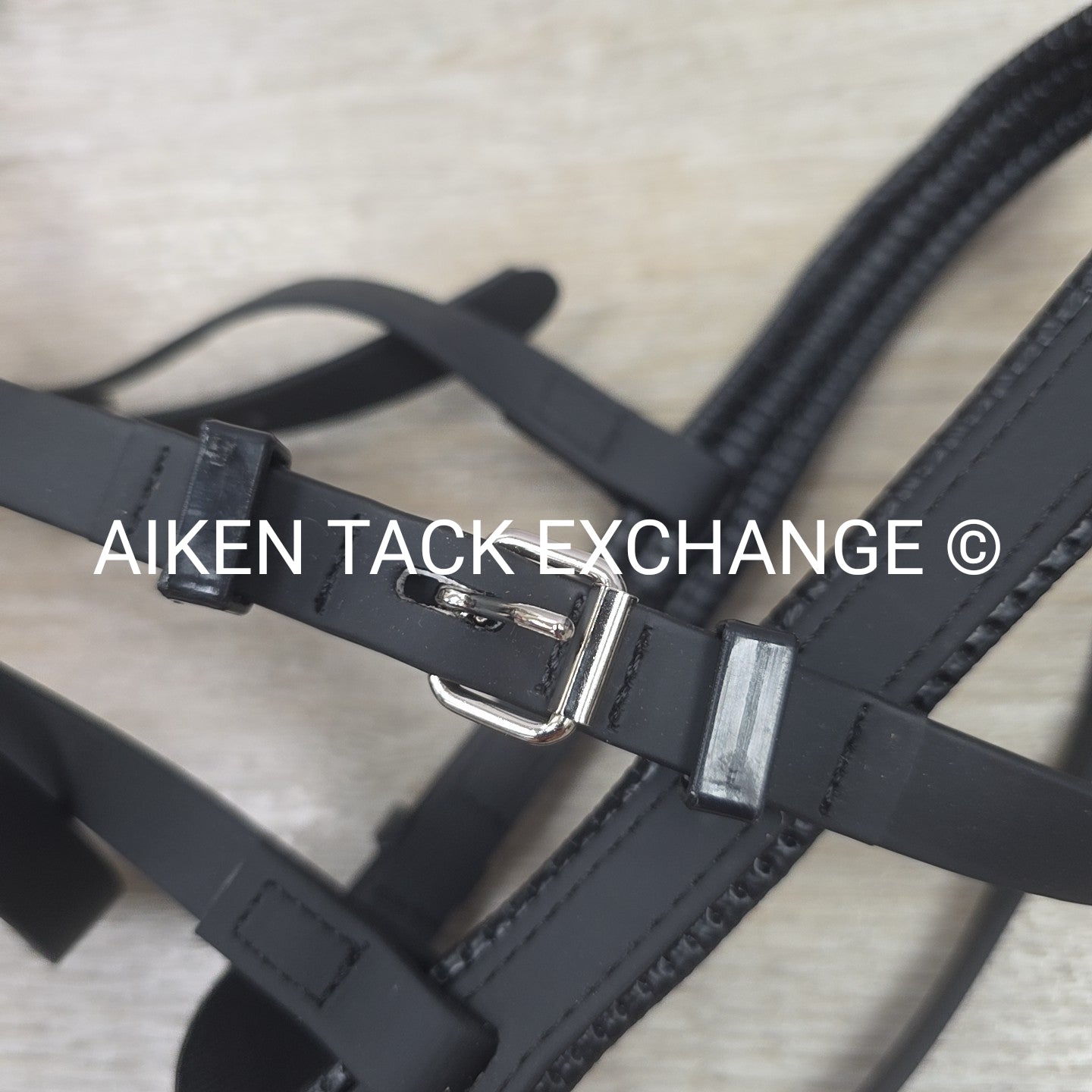Biothane Bridle with Matching Rubber Grip Reins, Black, Size Large