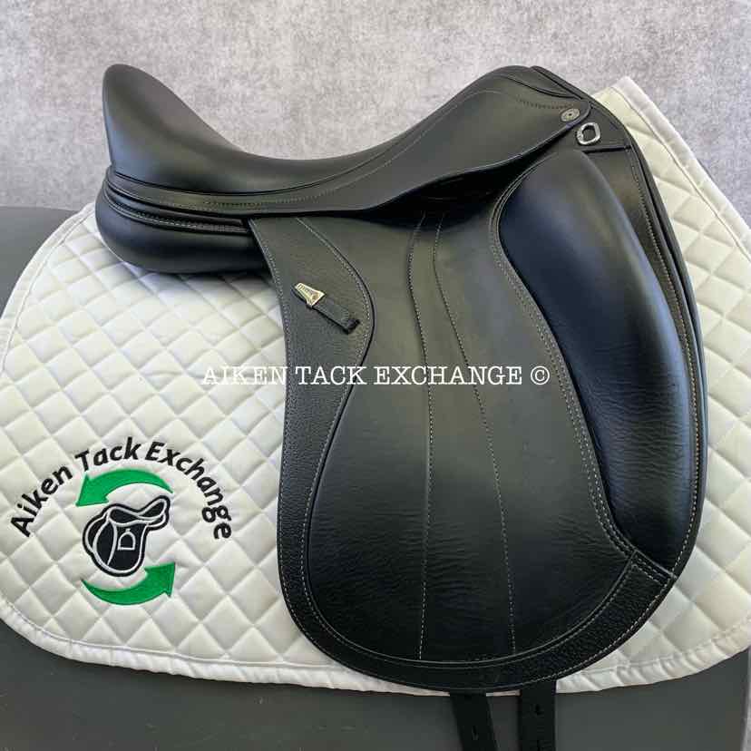 **SOLD** 2021 Equipe Glamour E-Carbon Monoflap Dressage Saddle, 17" Seat, Flex Tree - Medium Wide, Foam Panels