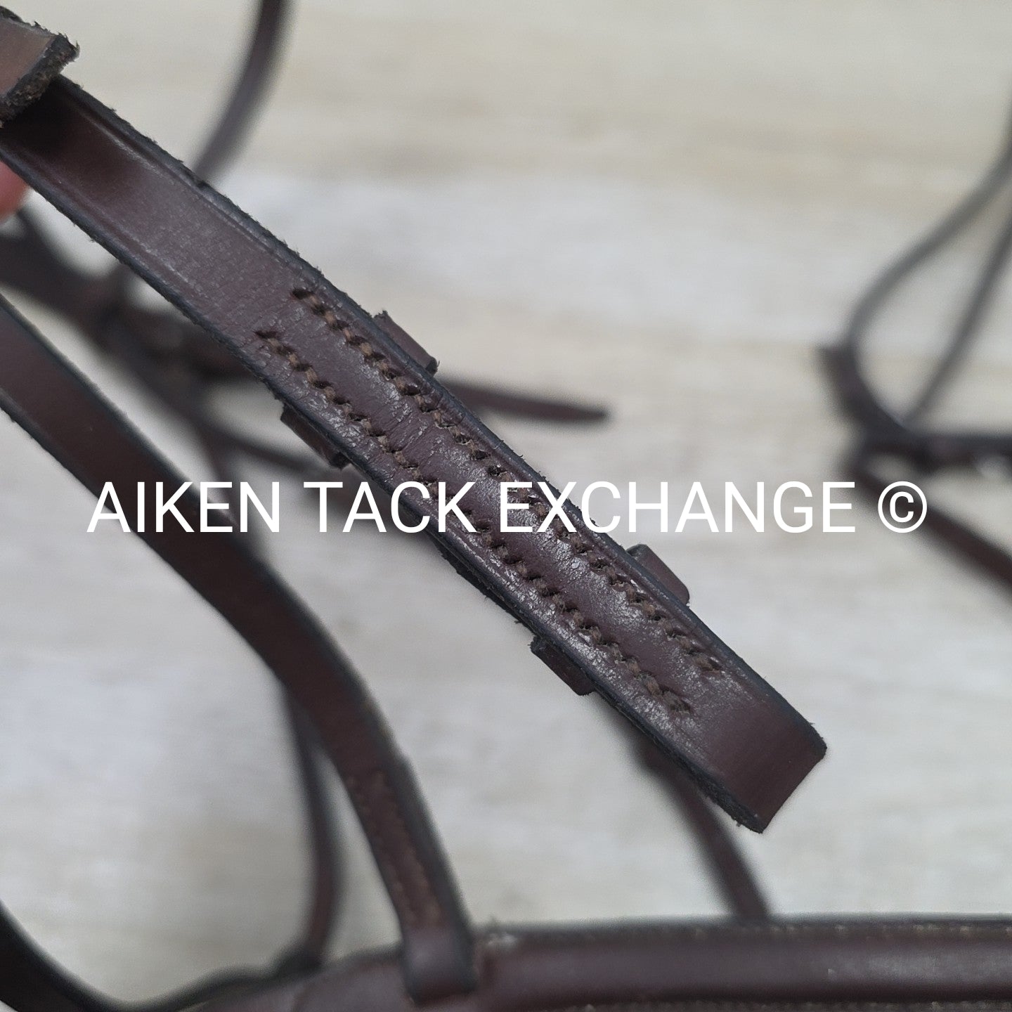 Plain Square Raised Bridle with Matching Laced Reins, Brown, Size Full
