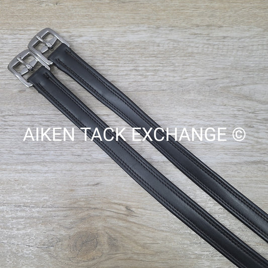 Shires Easy Care None Stretch Stirrup Leathers, Black, 54"