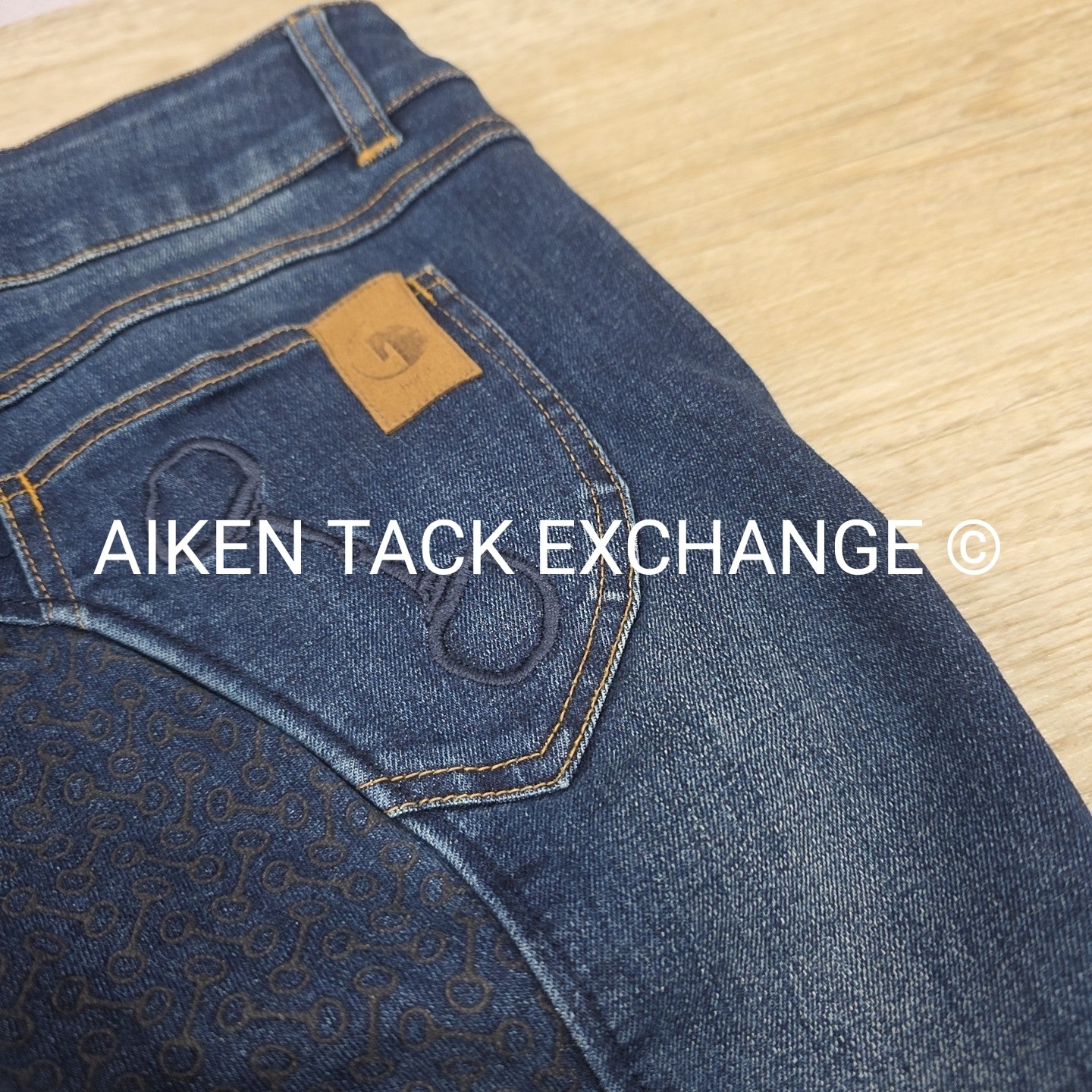 Horze Silicone Grip Full Seat Denim Breeches, Size 28