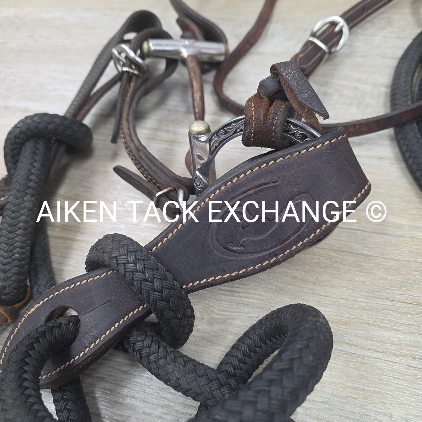 Mecate Set; Weaver Leather Bridle, Cris Cox Bit, & Downunder Horsemanship Mecate