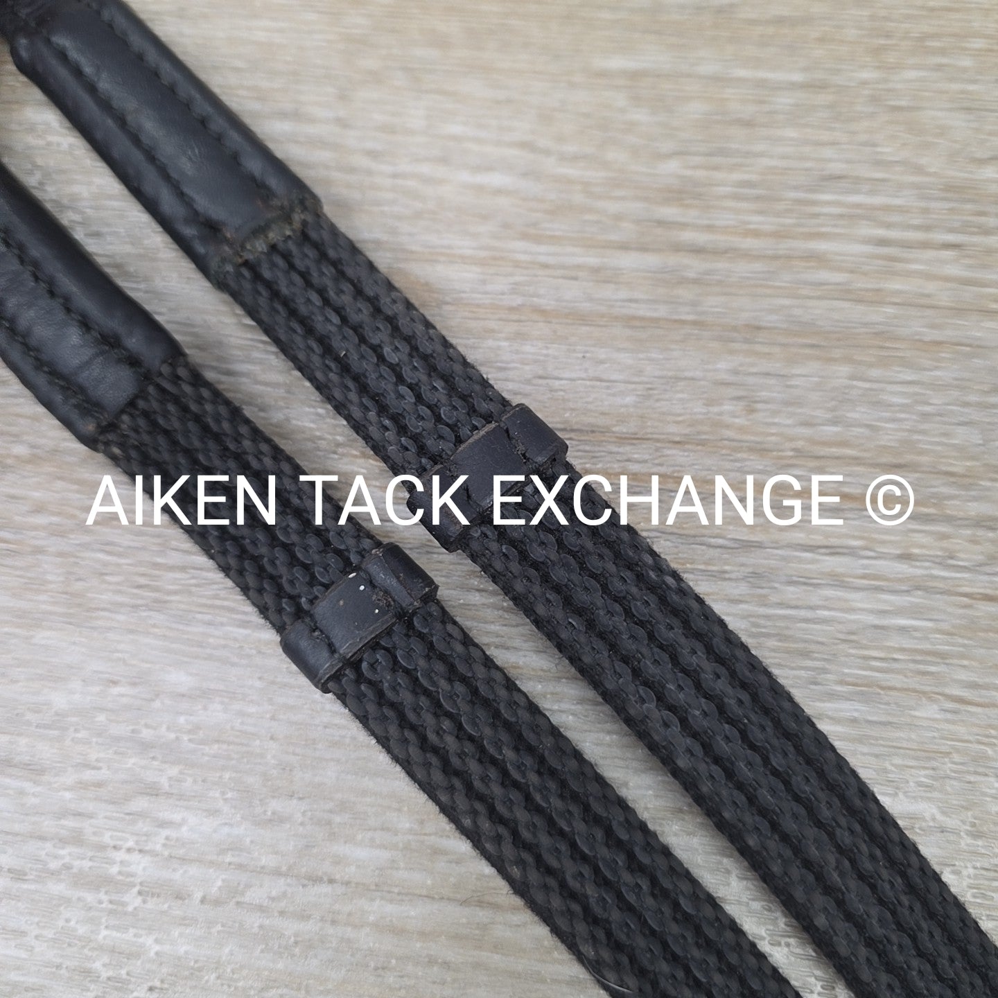 Correct Connect Sure Grip Rubber Reins with 4" Stops, Black, 48"