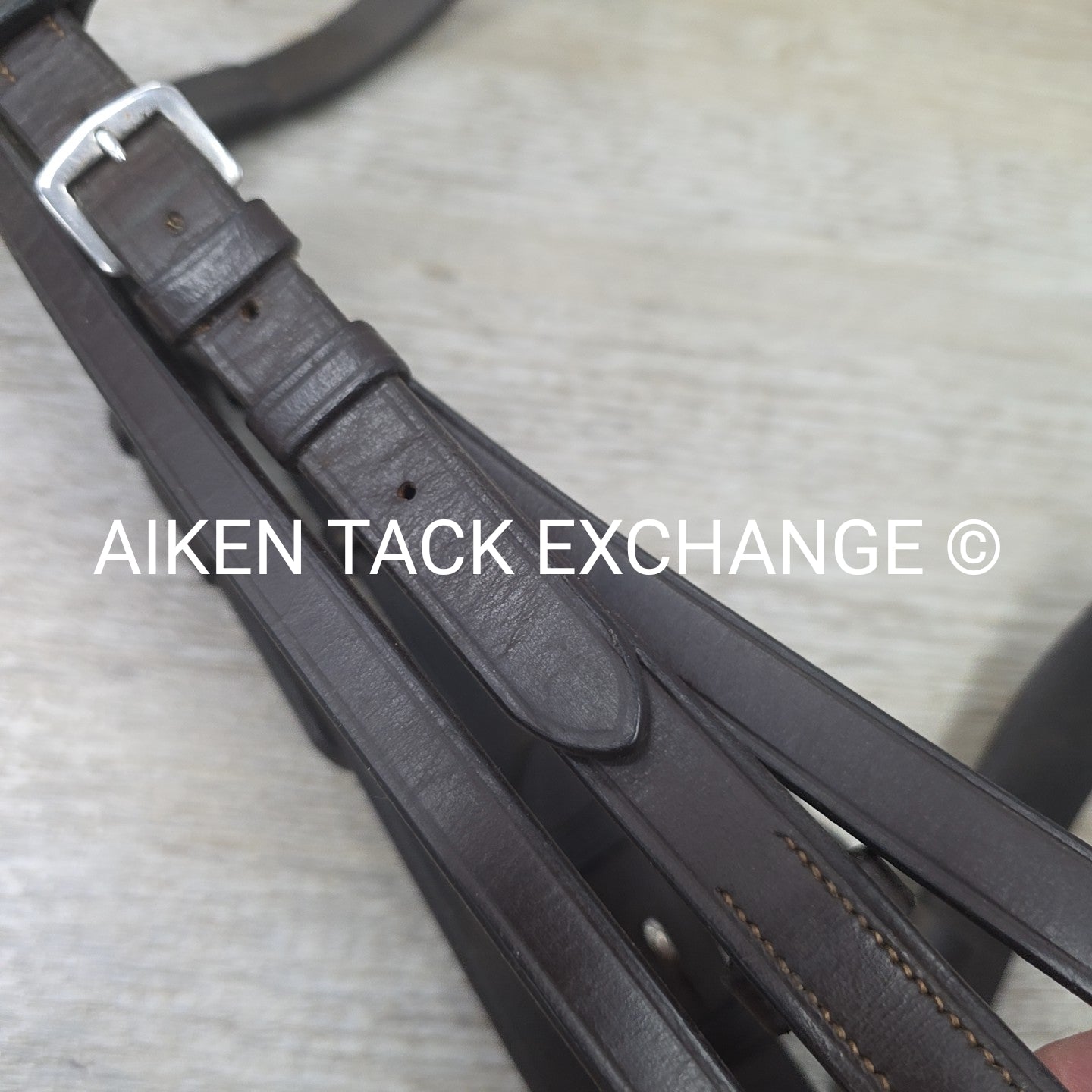 Bobby's English Tack Heavy Duty Flat Hunt Bridle, No Reins, Brown, Size Cob